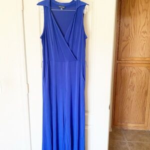 Nina Leonard Royal Blue Sleeveless Wide-Leg Jumpsuit XL